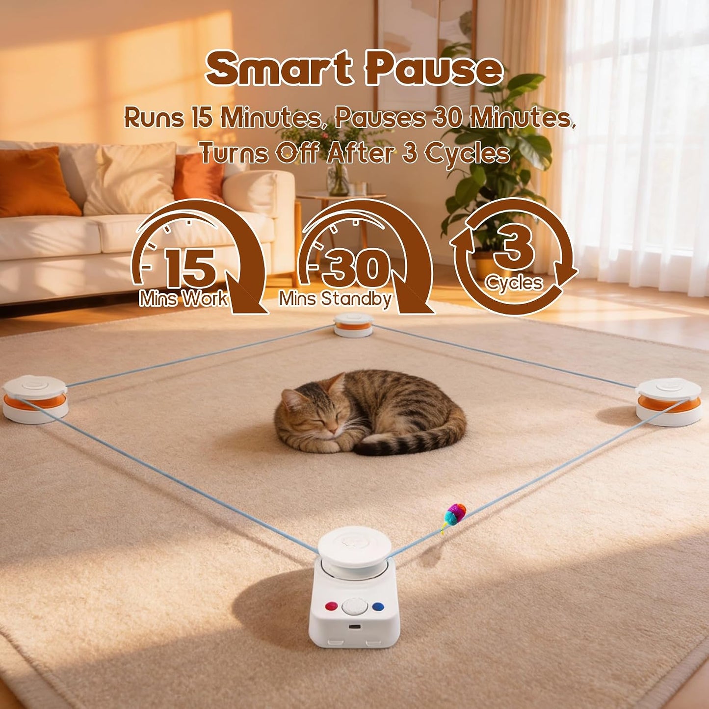 Juguete interactivo para gatos de interior \u2013 Juguete de movimi...