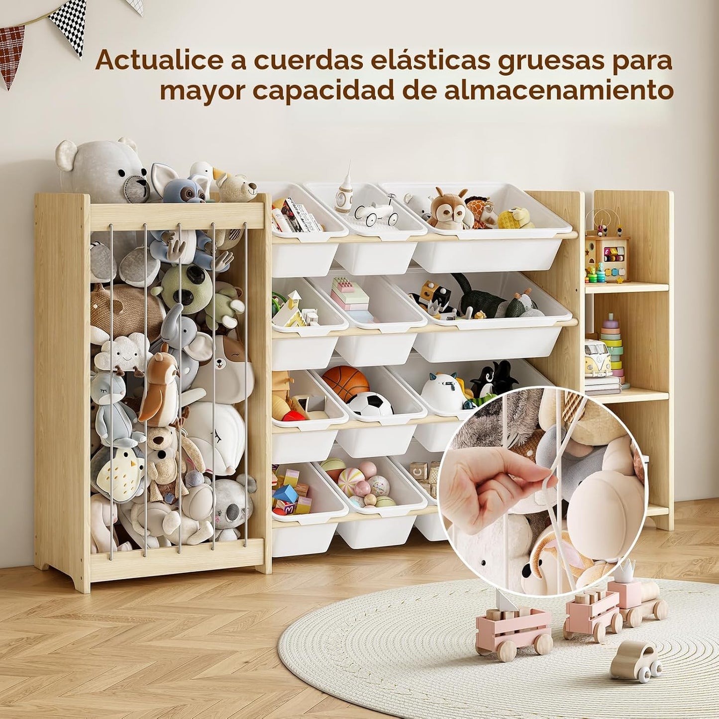 EXPERLAM Organizador de almacenamiento de juguetes 3 en 1, soporte...