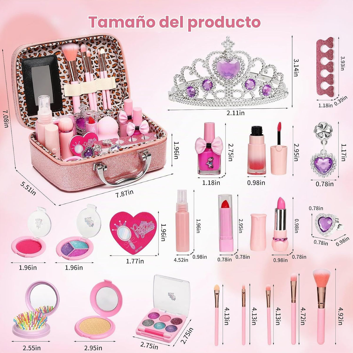 DCMAMA Kit de maquillaje lavable y no tóxico para niñas, juegos de...