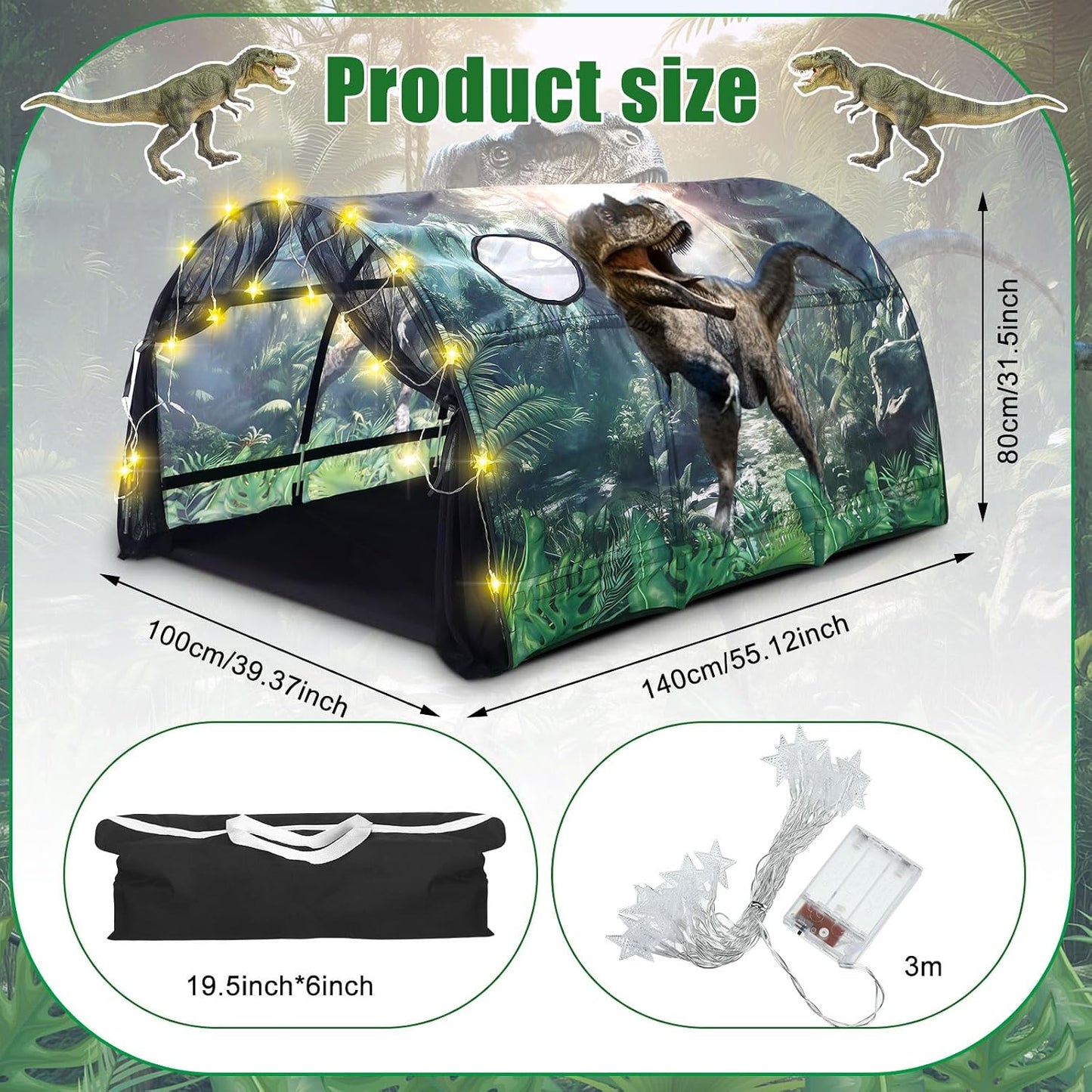 Wowangce Tienda de campaña de dinosaurio para niños, tienda grande...
