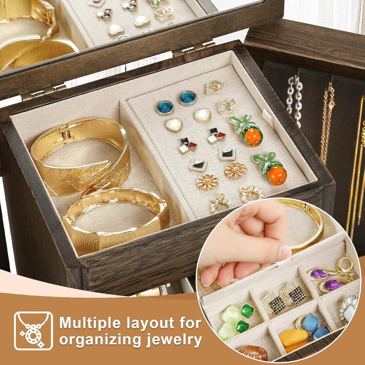Yoimori - Joyero para mujer, cajas de joyería y organizadores de ma...