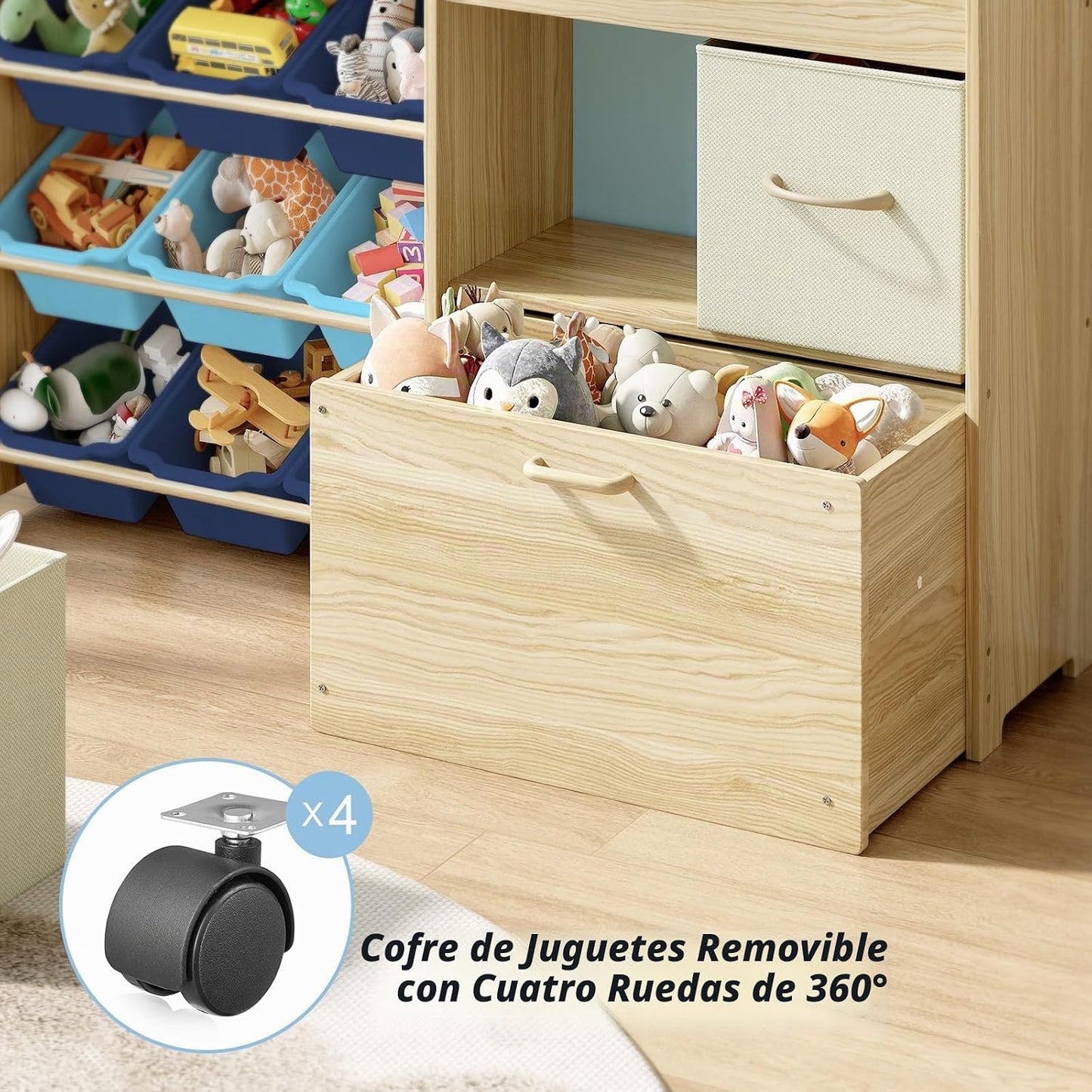 EXPERLAM Organizador de almacenamiento de juguetes para niños, orga...