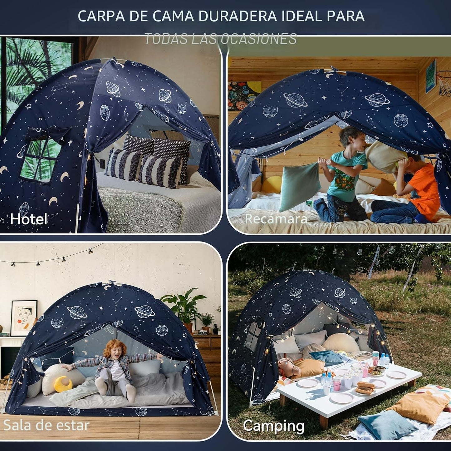 Toldo de la tienda de la cama individual, galaxia espacial niños ti...