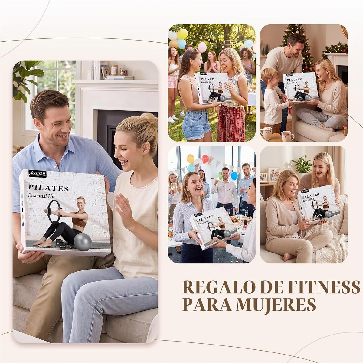JELUTAR Kit de pilates para mujer, entrenamiento en casa, juego de...