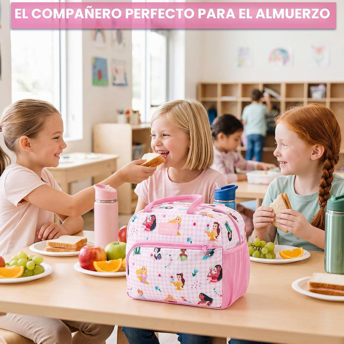 Get Trend Bolsa de almuerzo con aislamiento para niñas Princesas Di...