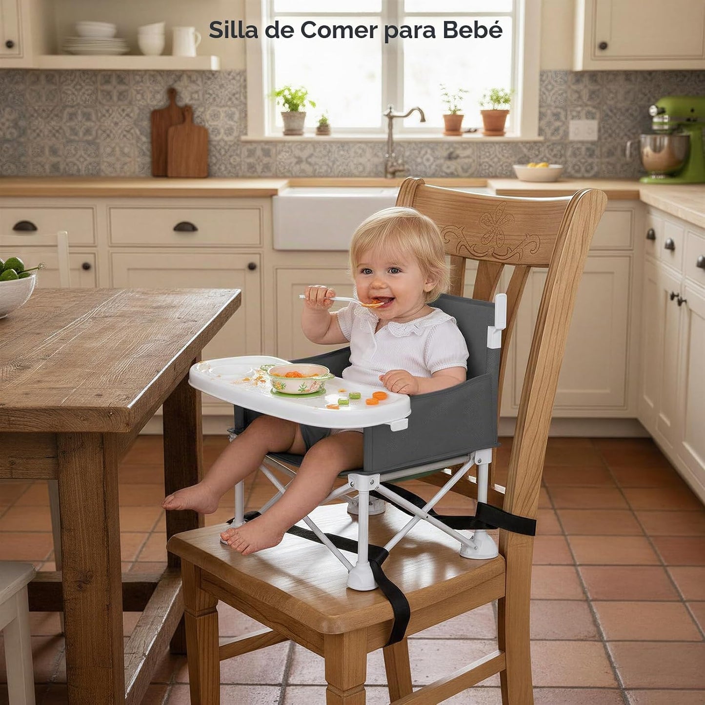 Cochildor - Silla de bebé portátil 4 en 1, asiento elevador plegabl...