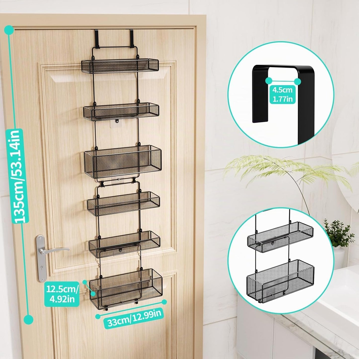 HapiRm Organizador de almacenamiento para colocar sobre la puerta,...