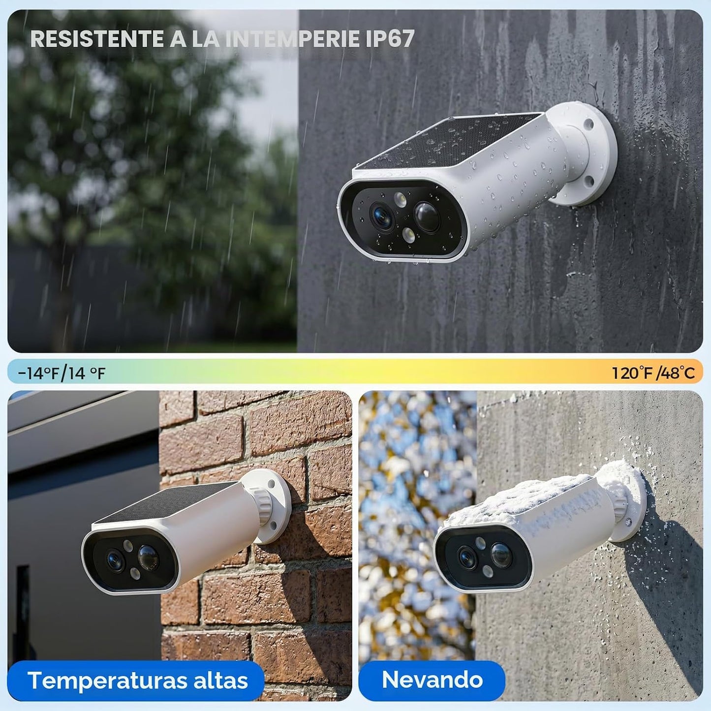 AlkiVision Cámaras de seguridad solares inalámbricas para exteriore...
