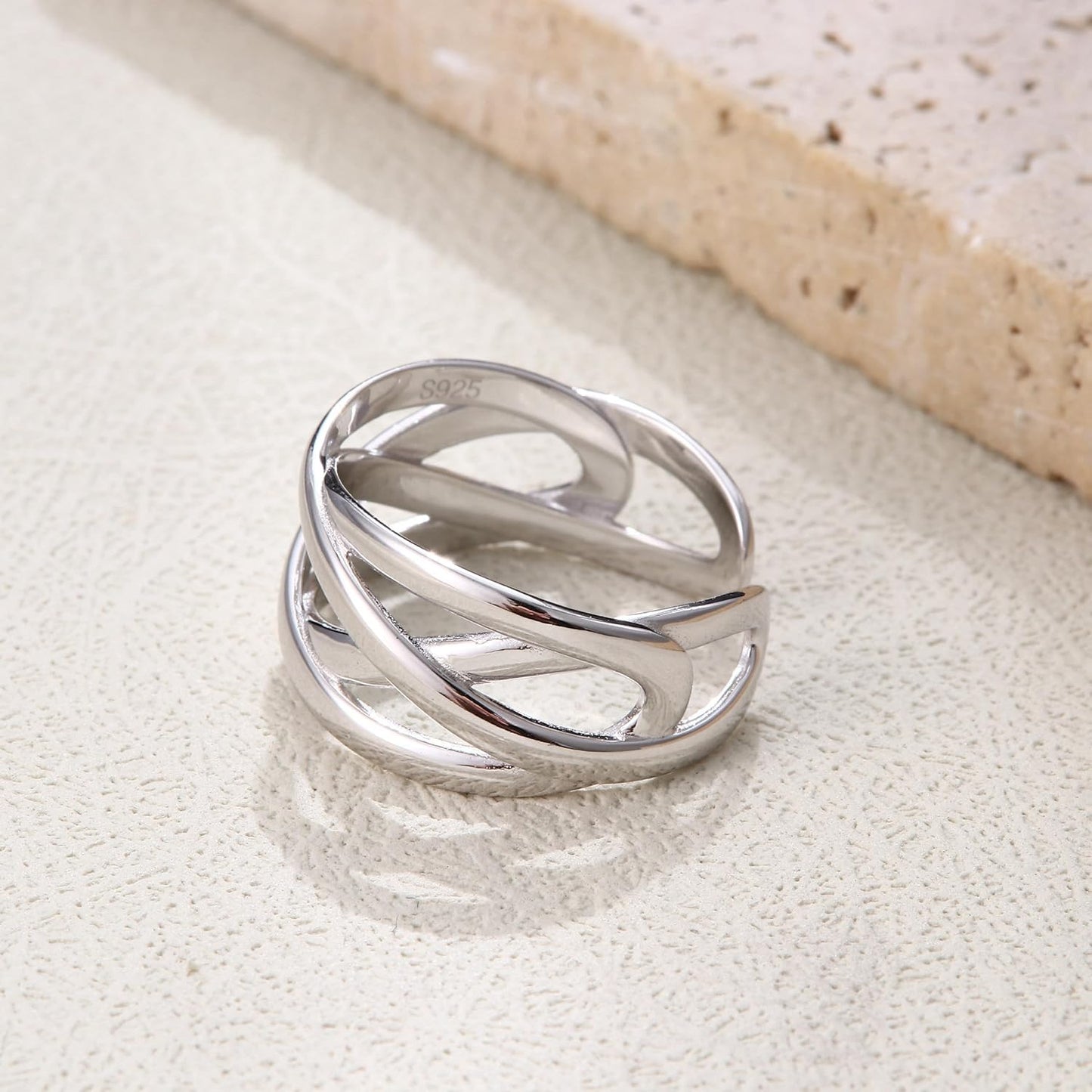ZELORES Anillos de plata de ley 925 con nudo celta, anillos abierto...