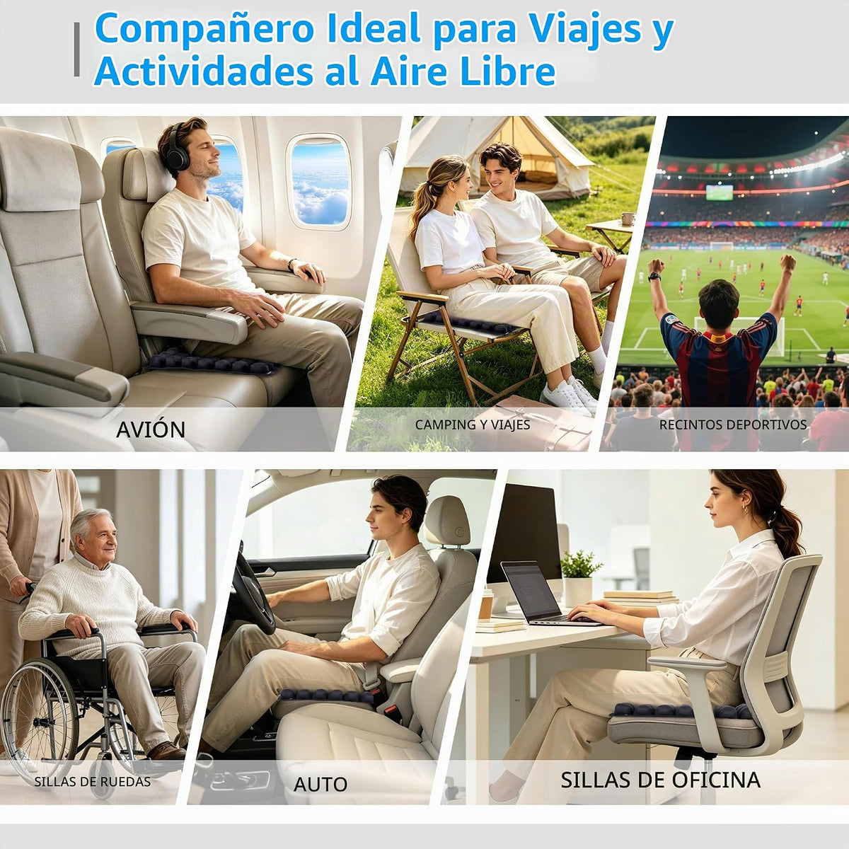 Sodurue - Cojín de viaje, cojín de asiento de avión para vuelos lar...
