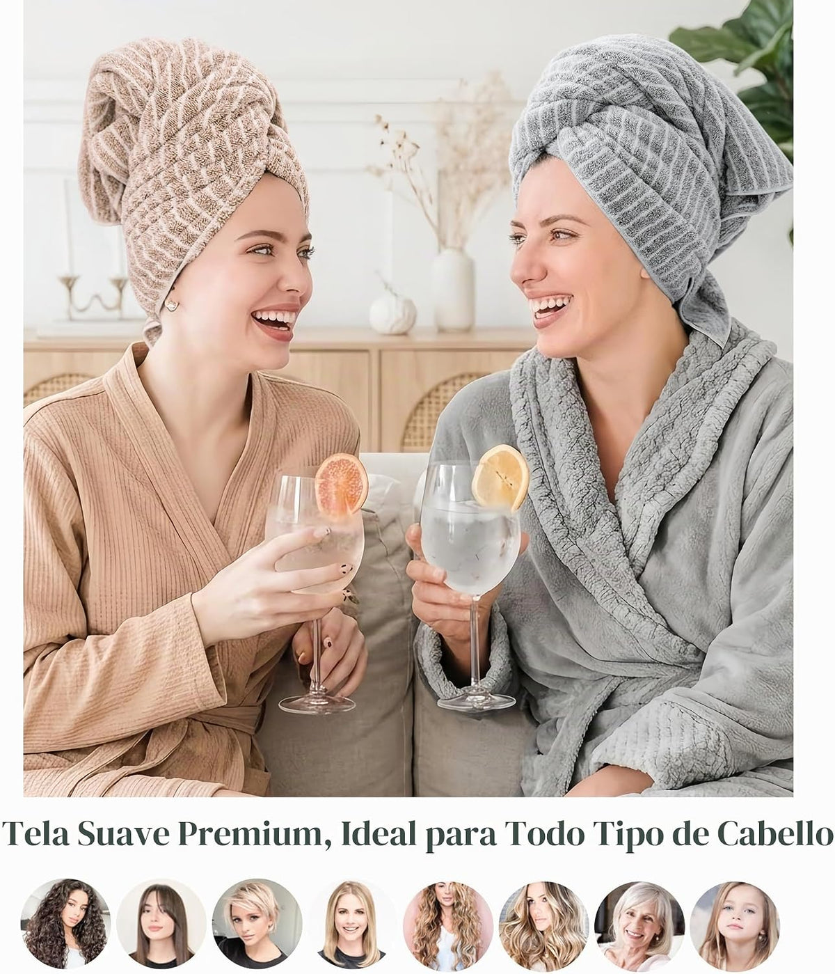 ROLSHOL Paquete de 2 toallas de microfibra grandes para mujer, 27 ×...
