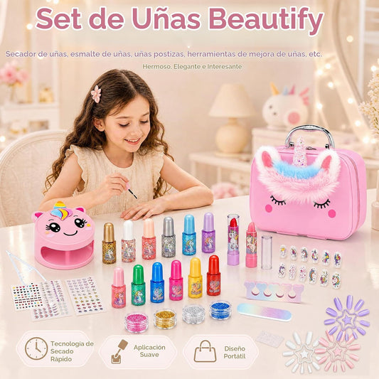 Juego de esmaltes de uñas para niñas, kit de salón de arte de uñas...