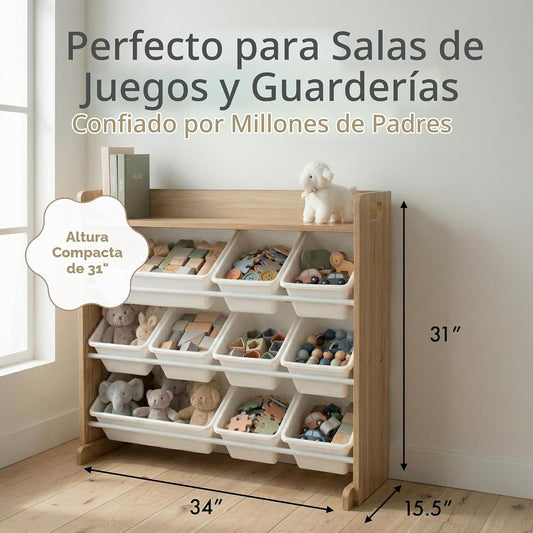 Humble Crew Organizador de juguetes para niños con estante de exhib...