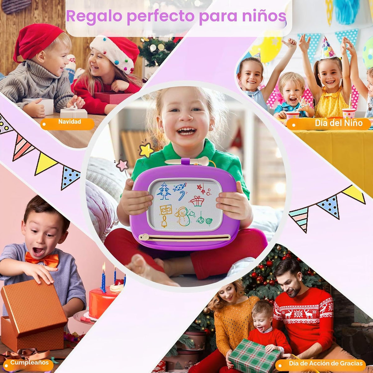 Kikidex - Juguetes para niños de 1 a 3 años, tablero magnético de d...