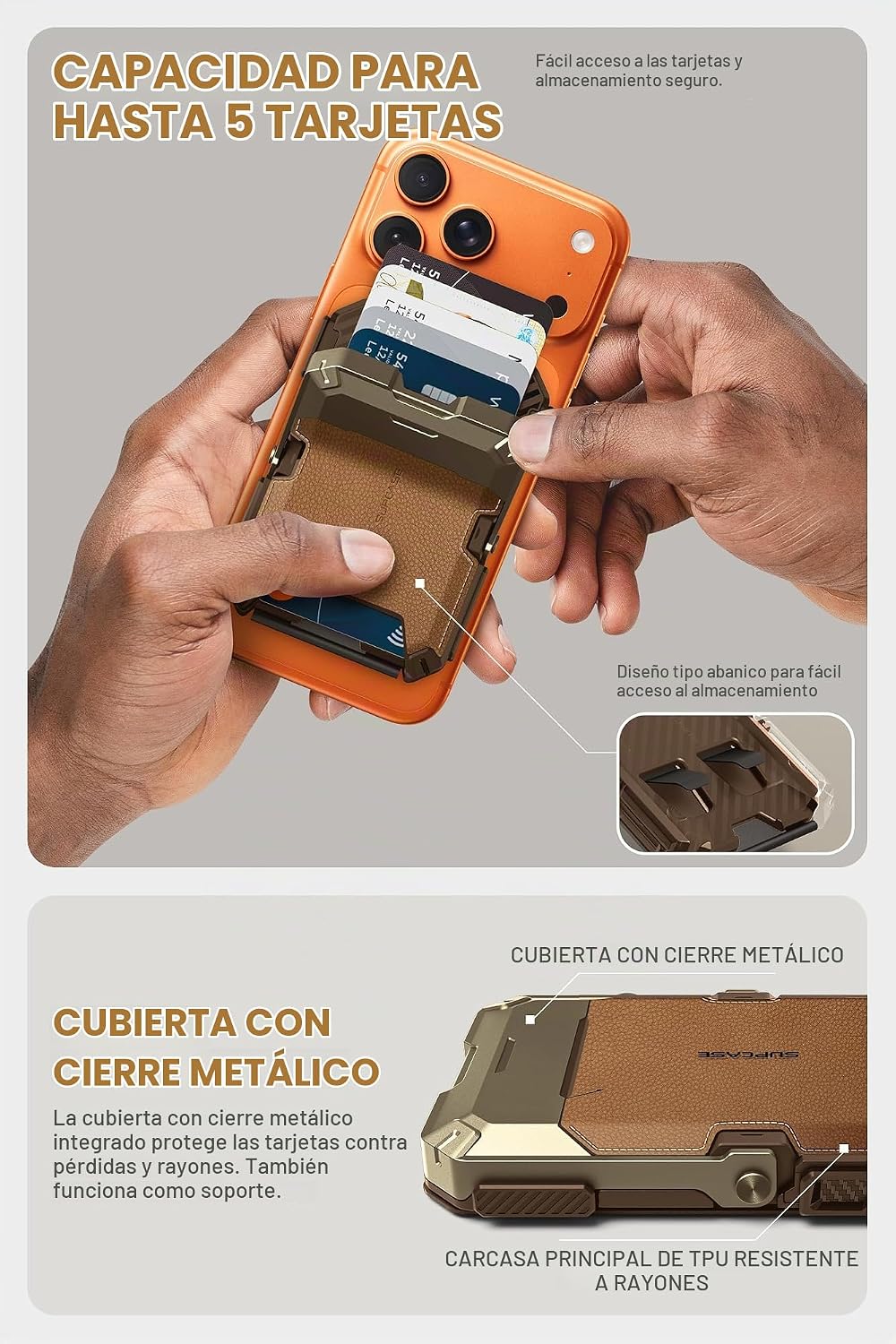 SUPCASE Cartera MagSafe con Soporte, cartera magnética de cuero gen...