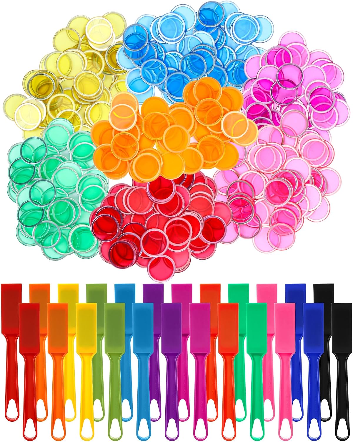 Sanwuta Paquete de 24 varitas magnéticas de bingo de colores, 700 f...