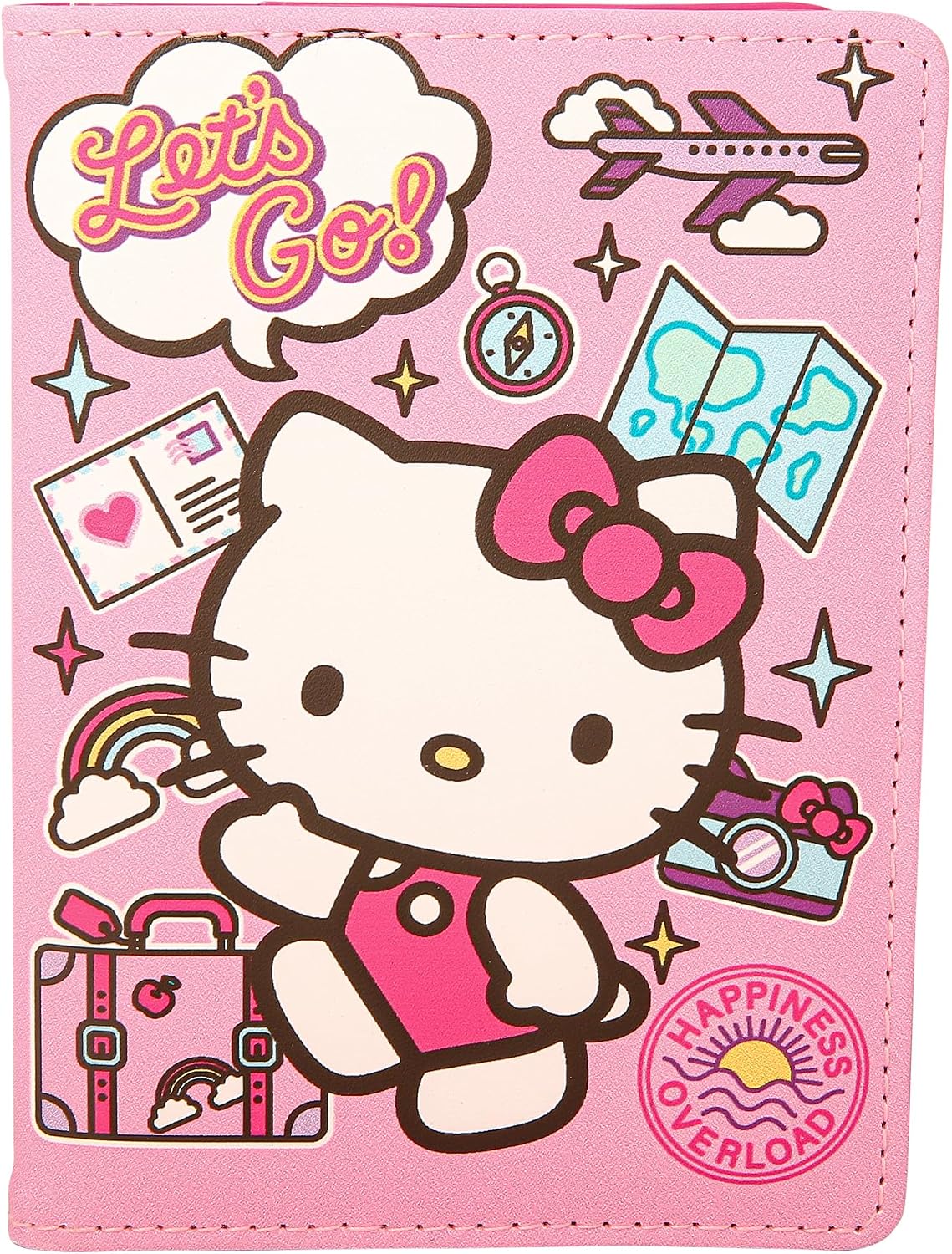 Hello Kitty Funda de pasaporte para licencia oficial de viaje, rega...