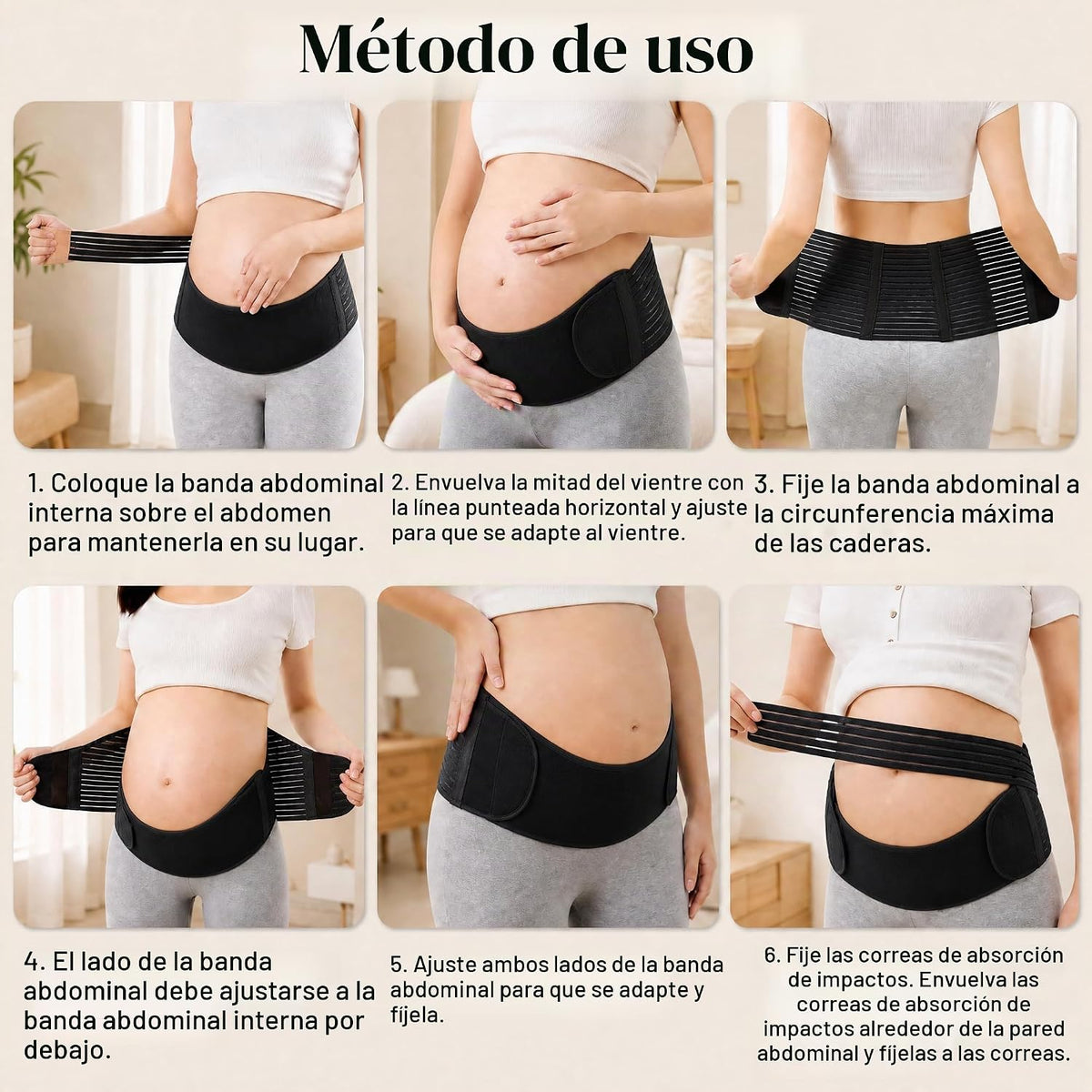 GLIDESMOOTH Banda de vientre para embarazo, soporte transpirable pa...