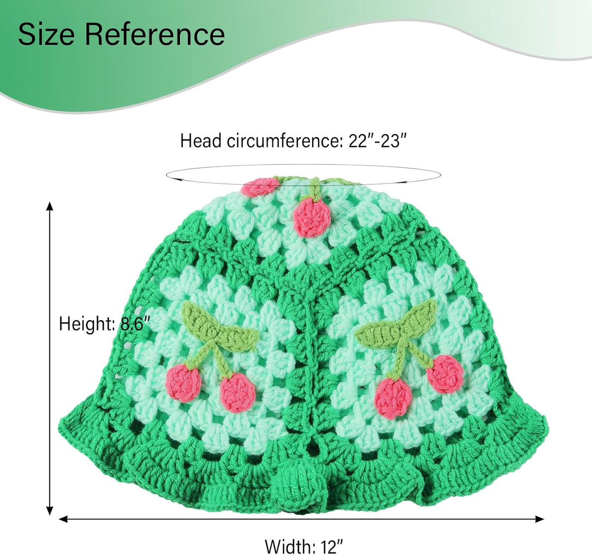 Fiewmay Sombrero de pescador de ganchillo para mujer, hecho a mano,...