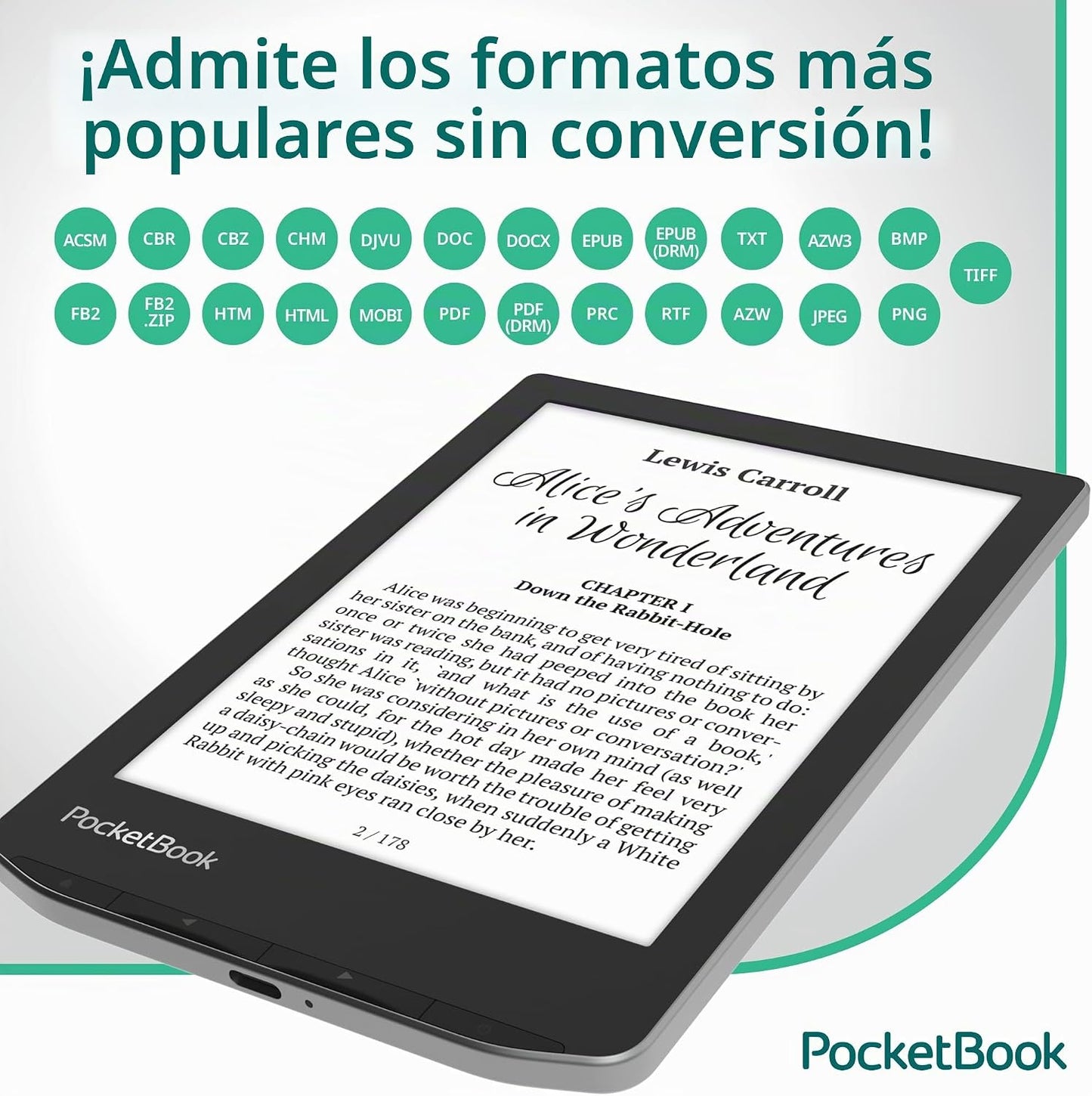 PocketBook Verse E-Readers | Pantalla táctil HD E-Ink Carta™ de 6 p...