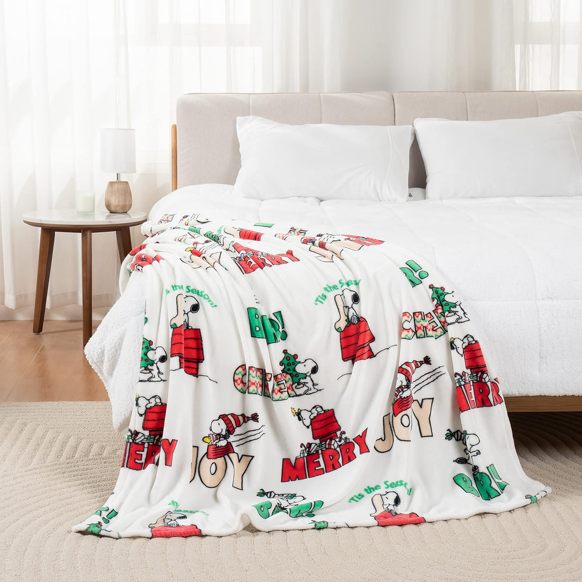 Berkshire Blanket Peanuts VelvetLoft - Manta de felpa de Snoopy con...