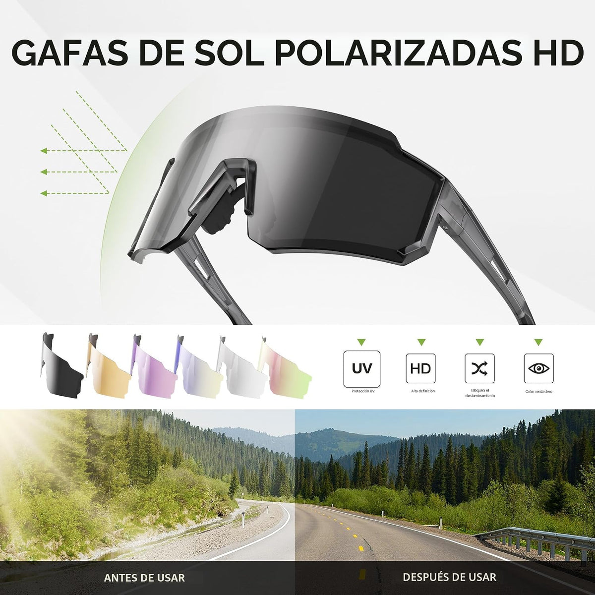 Foliful Paquete de 3 lentes de sol polarizados para hombres y mujer...