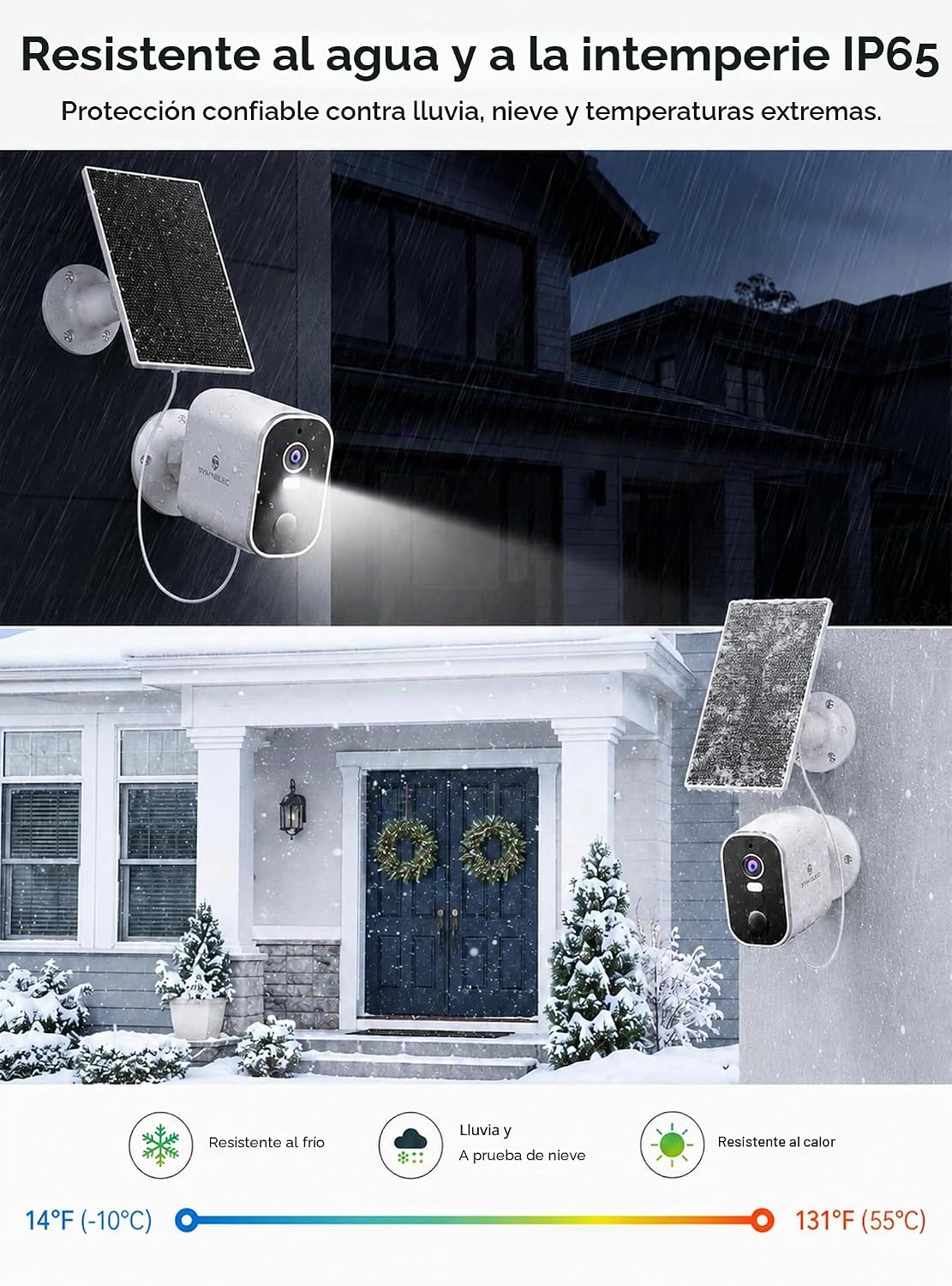 SYMYNELEC Cámaras de seguridad solar 2K inalámbricas para exteriore...