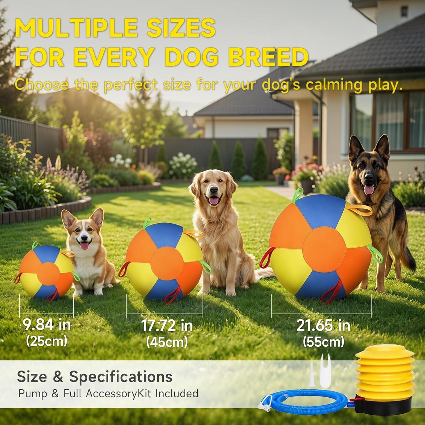 Pelota de pastoreo para perros, pelota inflable para perros para ju...
