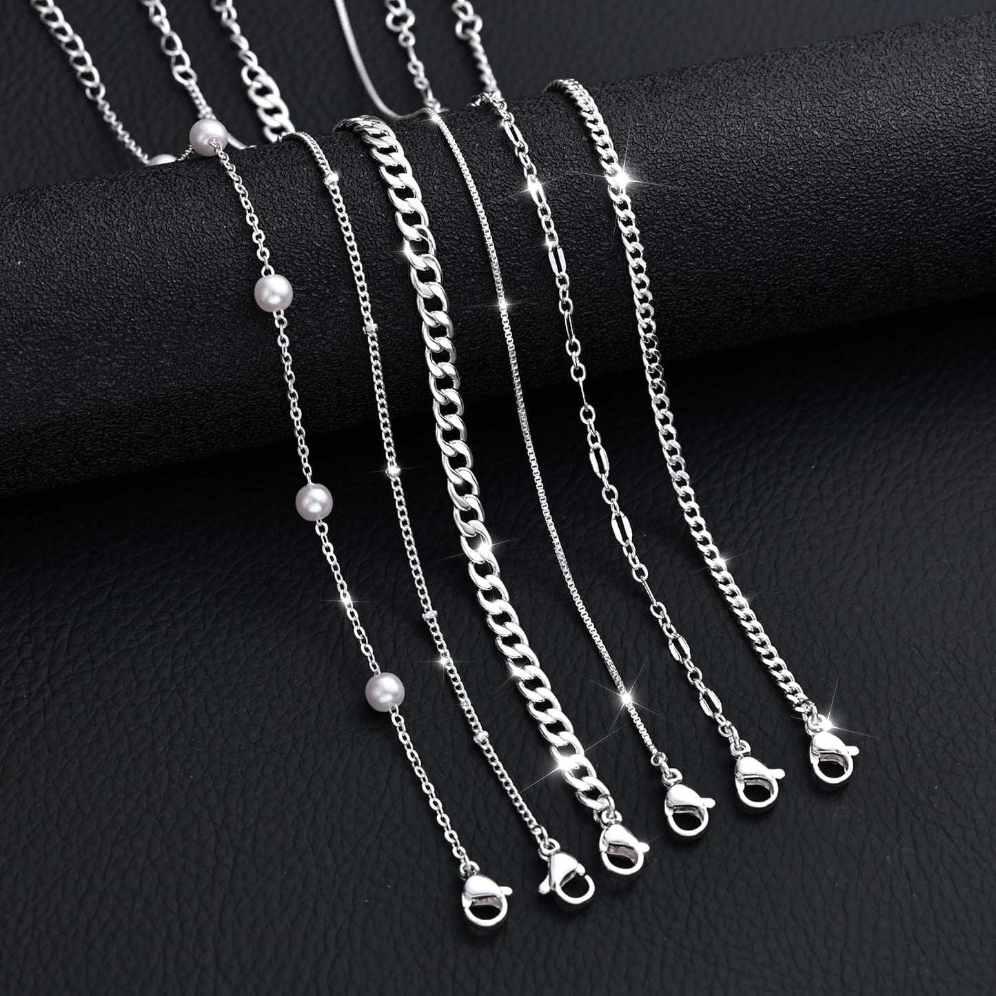 MBW Pulseras chapadas en plata para mujer, delicadas pulseras de pl...