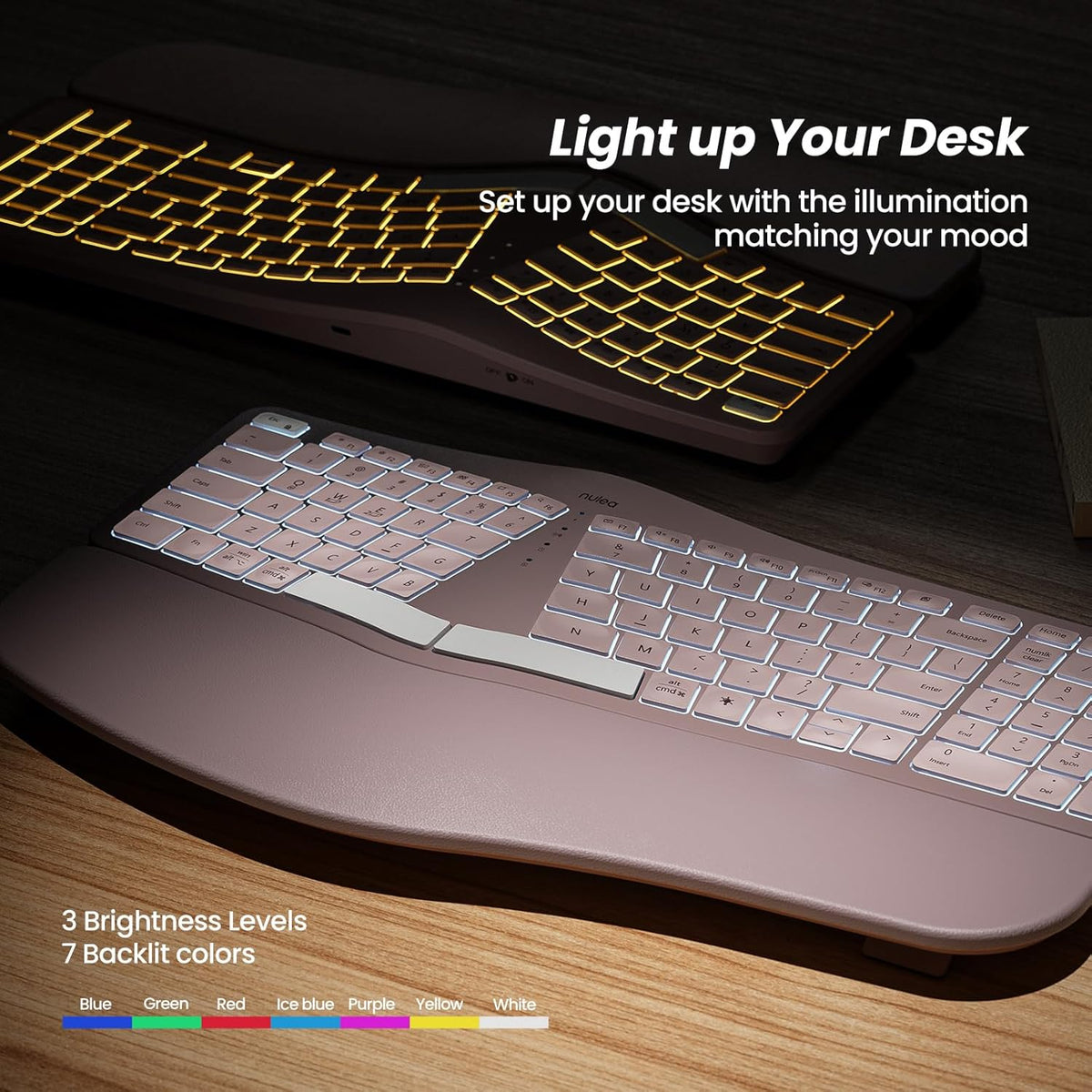 Nulea RT05 Teclado ergonómico inalámbrico, teclado dividido con rep...