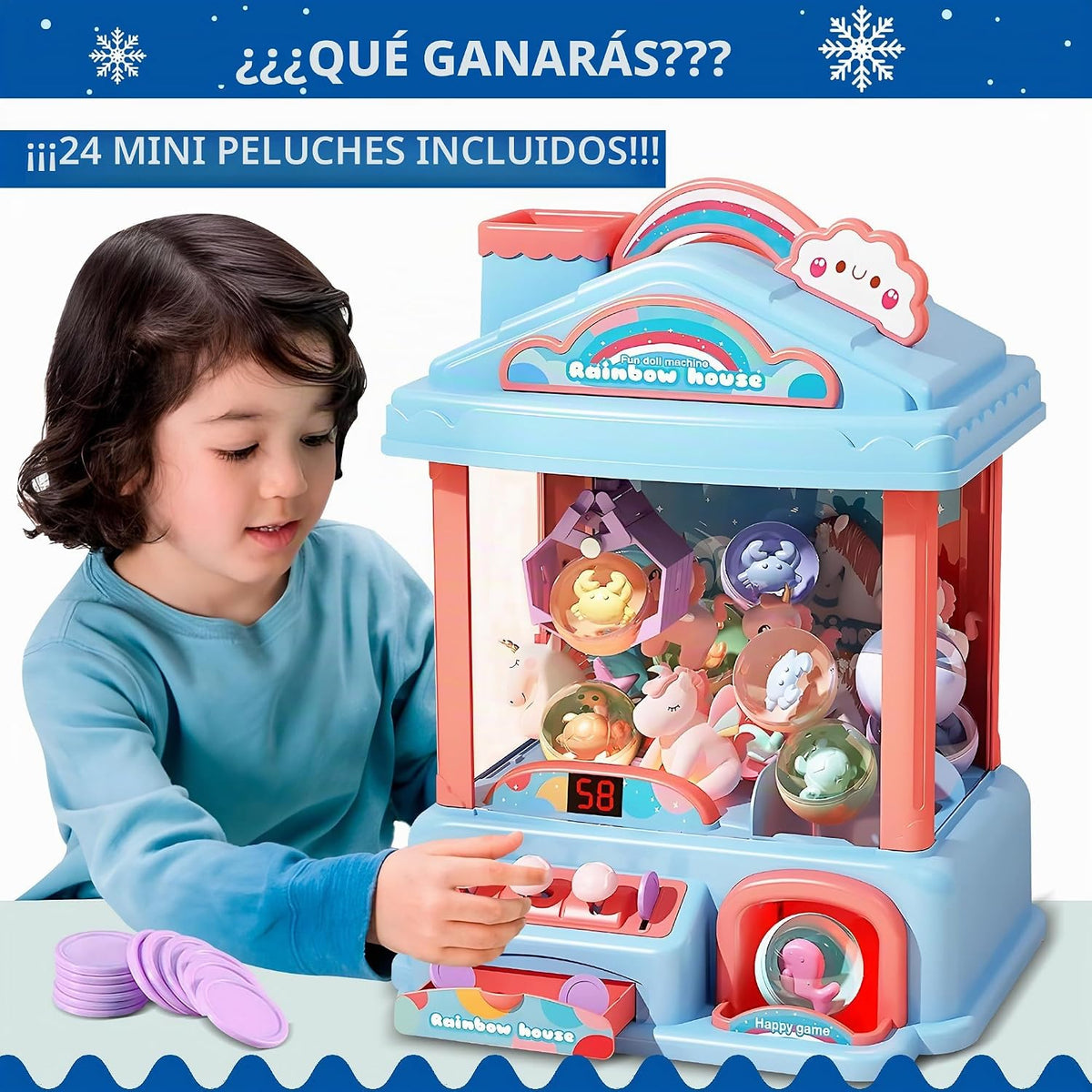 ROHSCE Mini máquina de garras para niños | Máquina expendedora eléc...