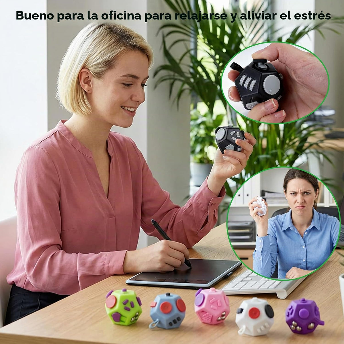 Cubo pequeño de juguetes antiestrés \u2013 Cubo de 12 lados antians...