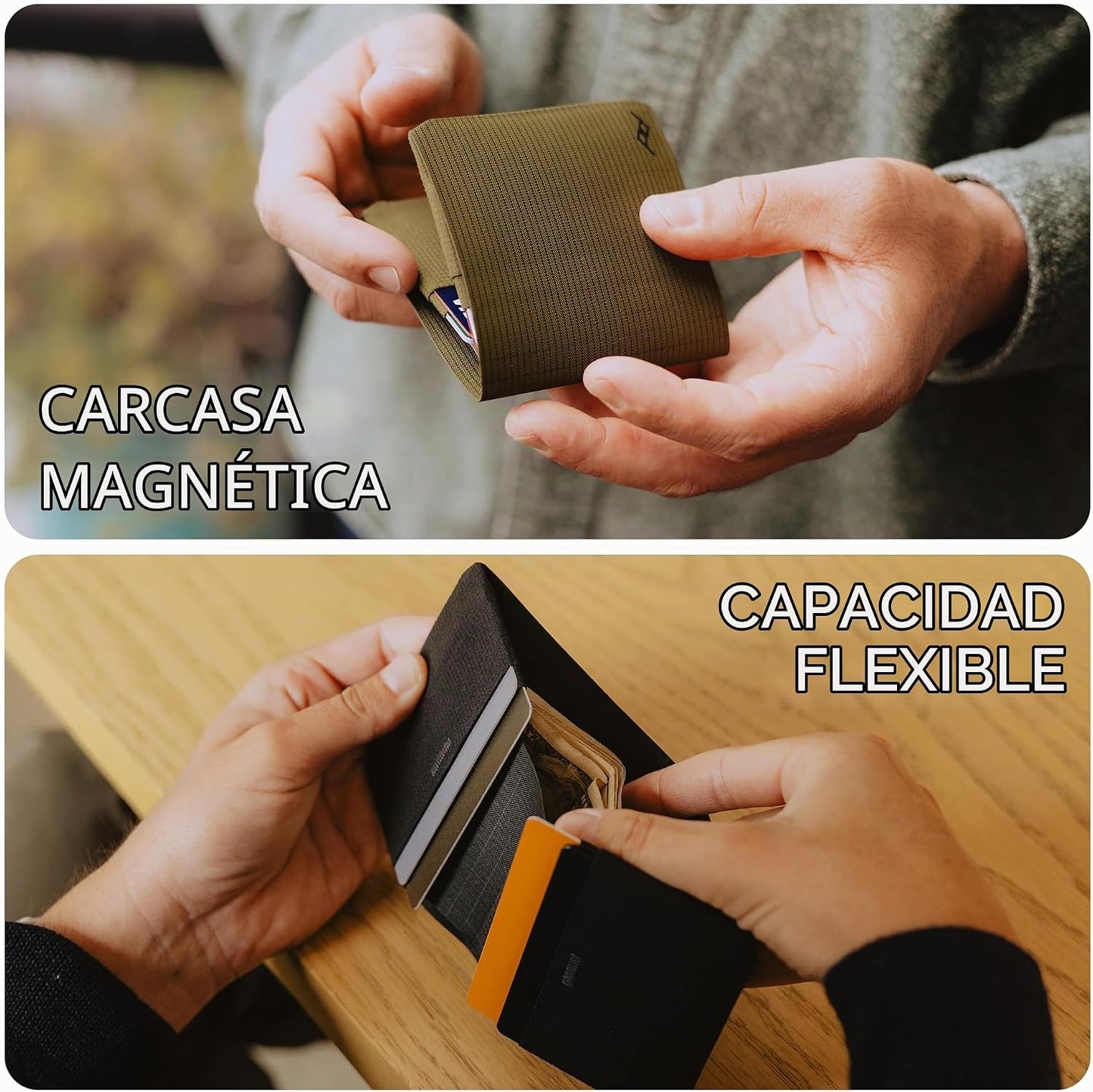 Peak Design Billetera para todos los días, Kelp, perfil ultra delga...