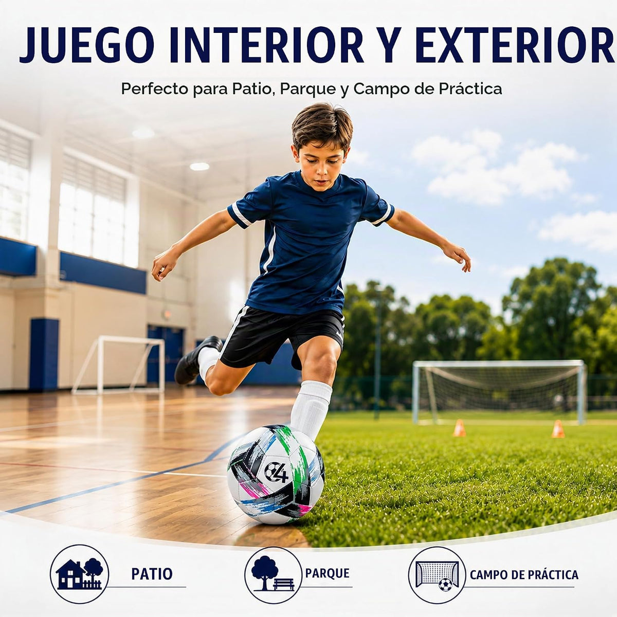 Innotoys Balón de fútbol tamaño 5, tamaño 4, tamaño 3, desinflado,...