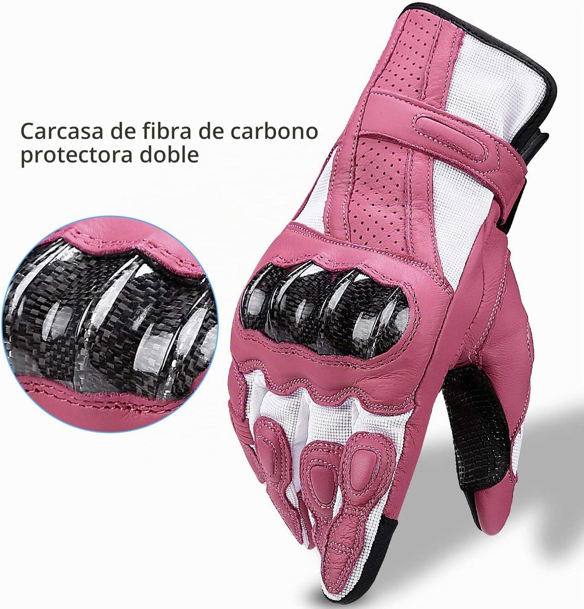 INBIKE - Guantes de moto de piel con nudillos duros y pantalla táct...