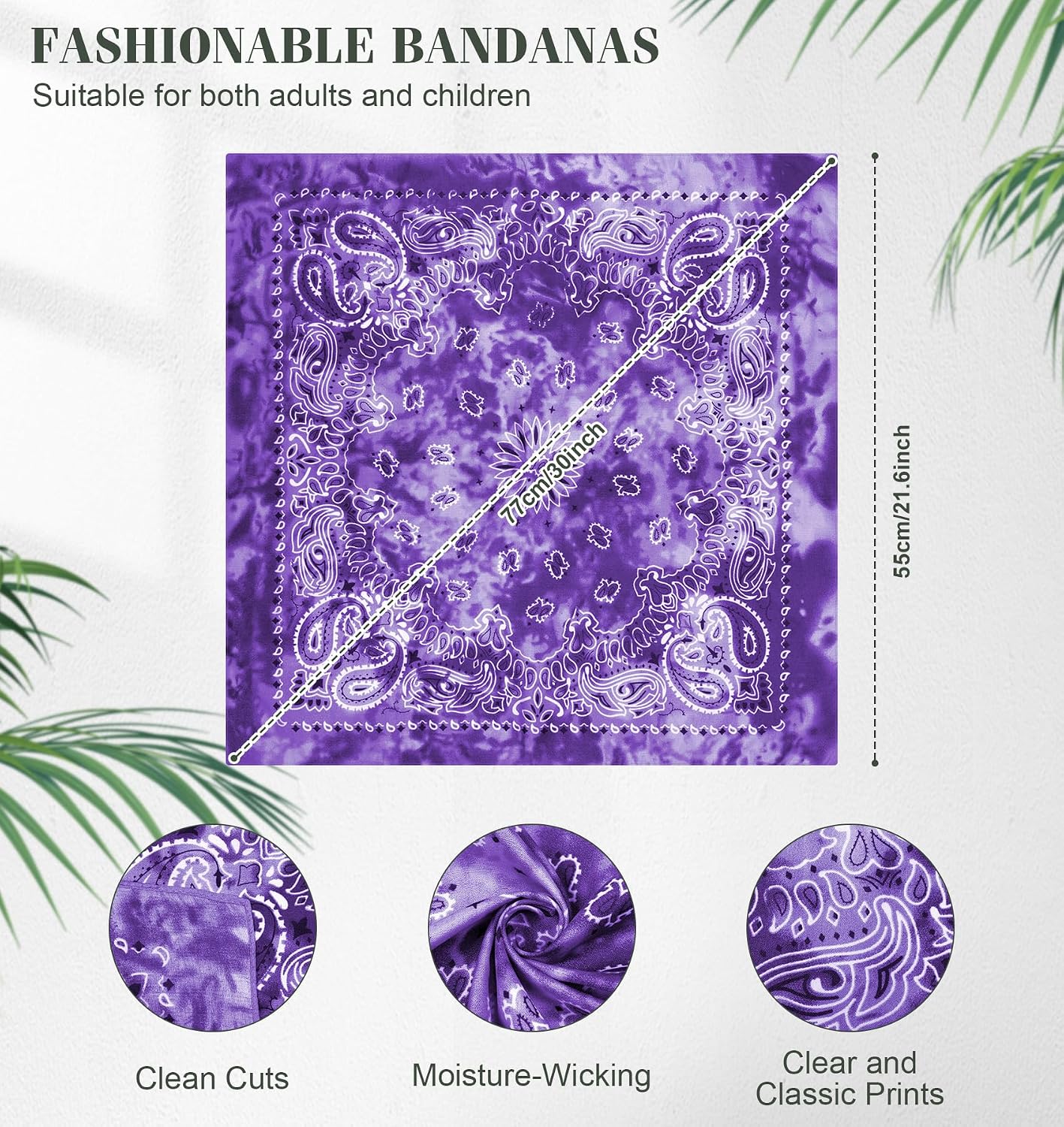 YSense 14 piezas Bandanas con estampado de cachemira, diademas nove...