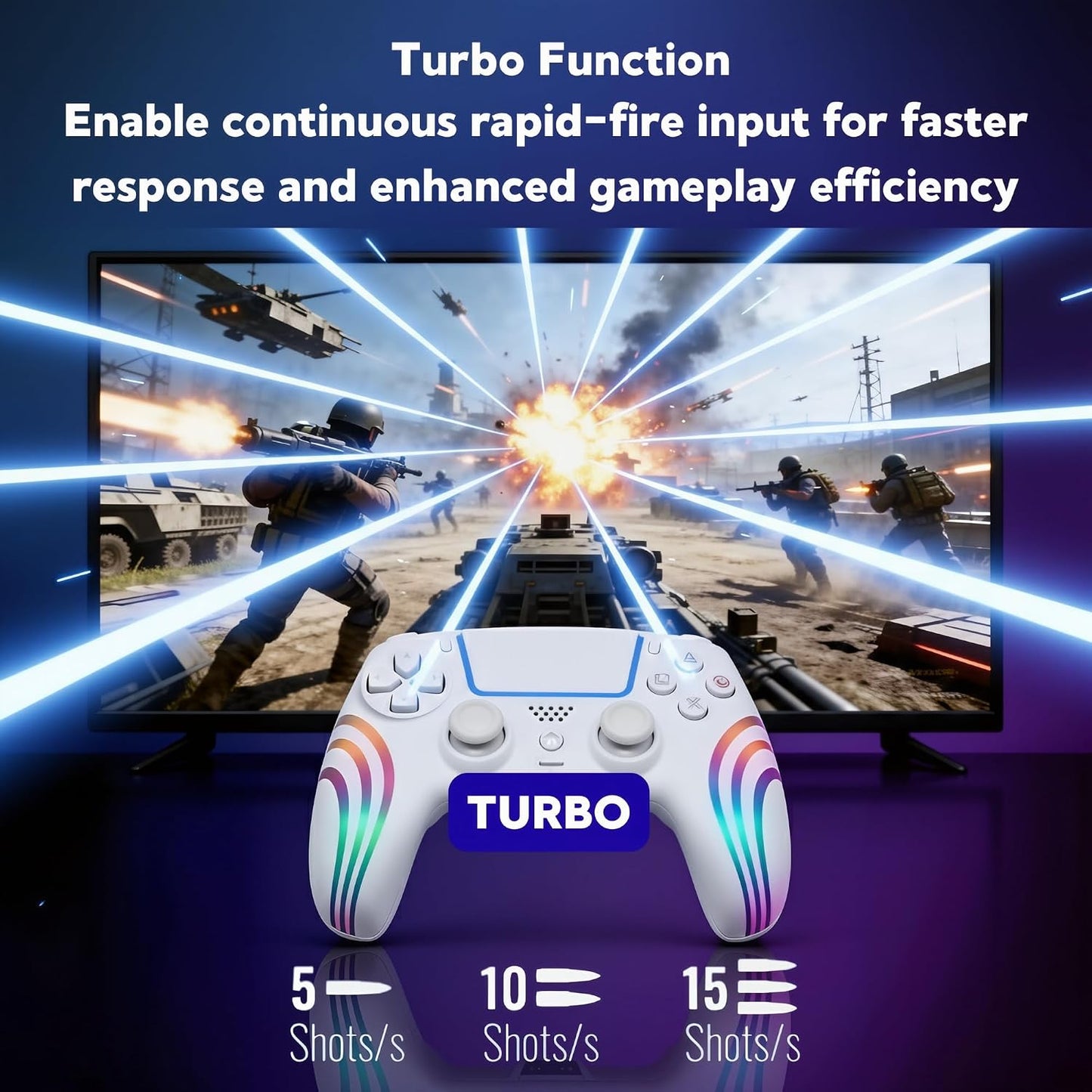 Controlador RGB inalámbrico CtrlXs para PS5, PS5 Slim, PS5 Pro y PC...