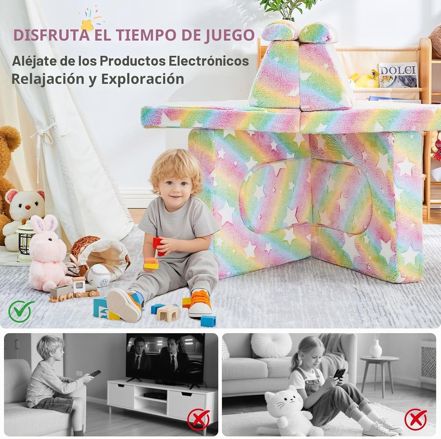 IFNOW Sofá Modular para Niños, Sofá para Niños Pequeños, Sofá Secci...