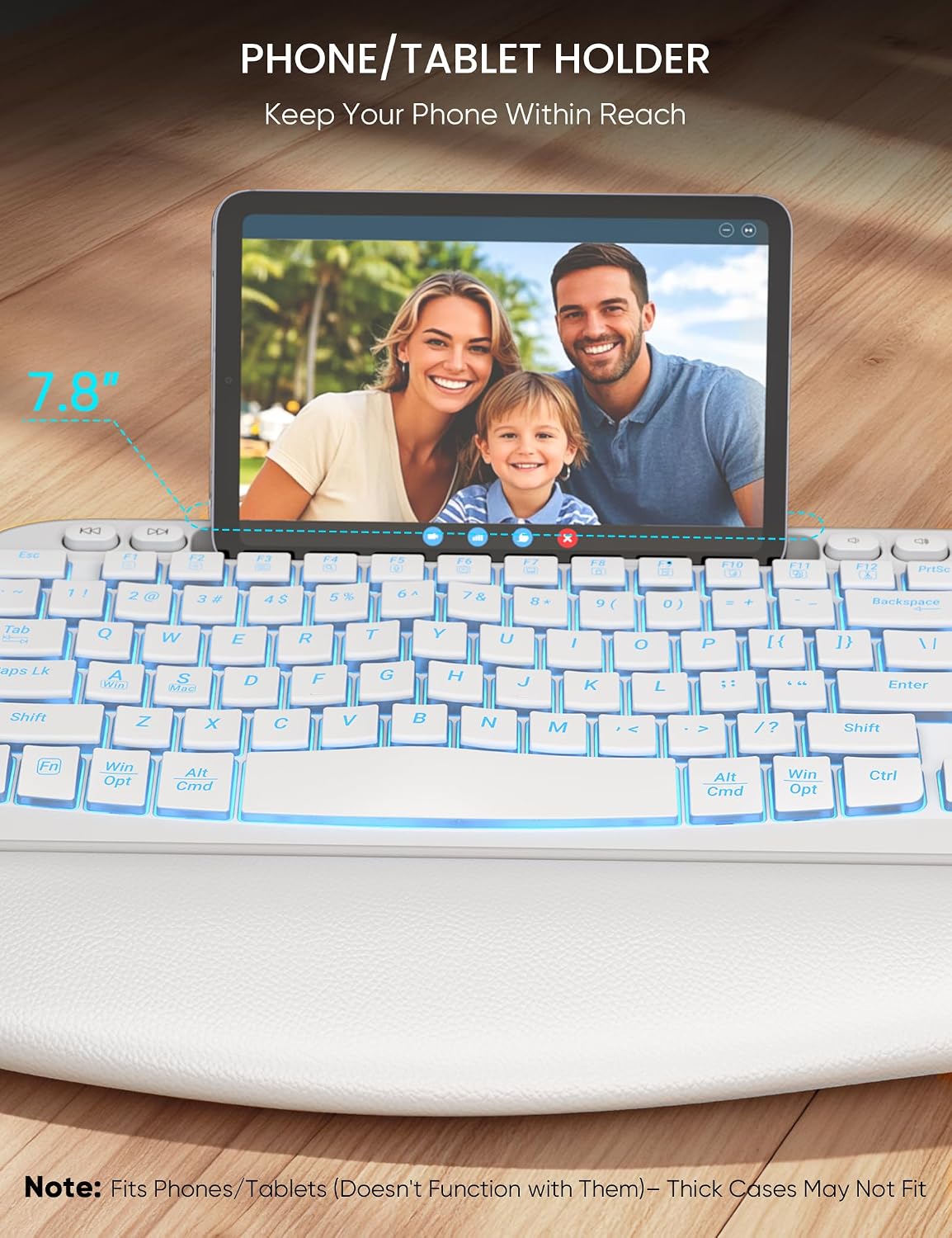 SABLUTE Combo de teclado y mouse inalámbricos: teclado ergonómico o...