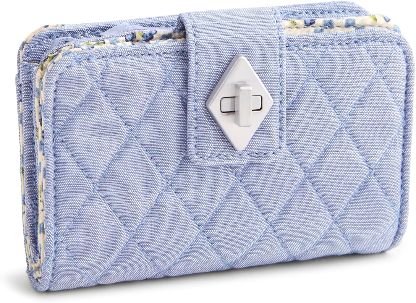 Vera Bradley Cartera pequeña con cierre giratorio, azul Chambray, 5...