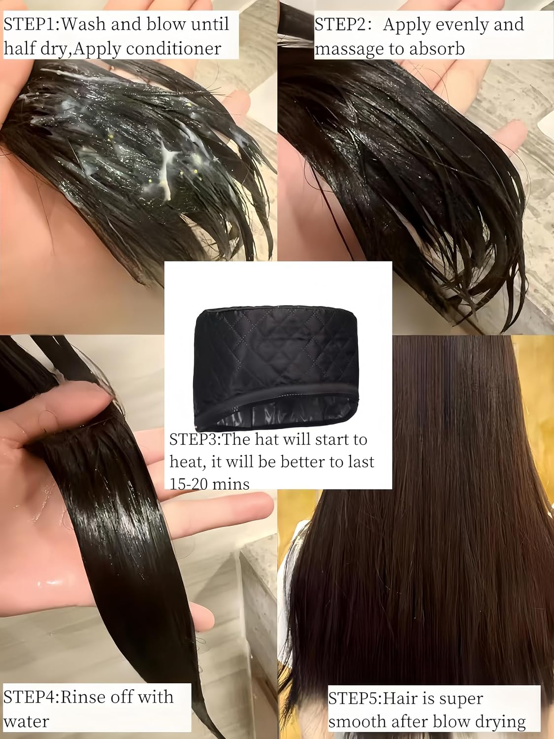 Ideal para gorra de spa portátil para el cabello en casa, gorra de...