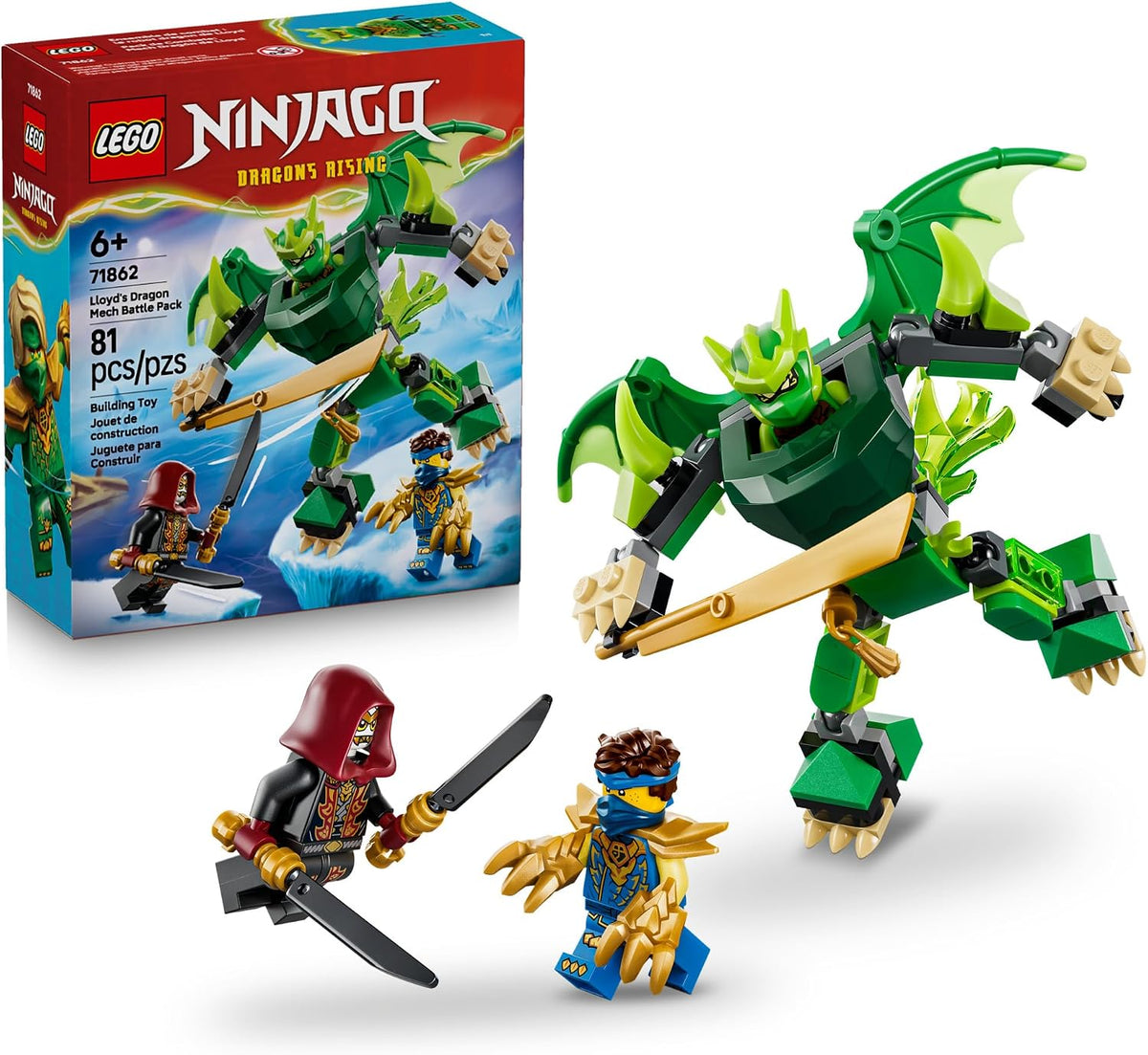 LEGO NINJAGO Paquete de batalla mecánico dragón de Lloyd 71862 | Ju...