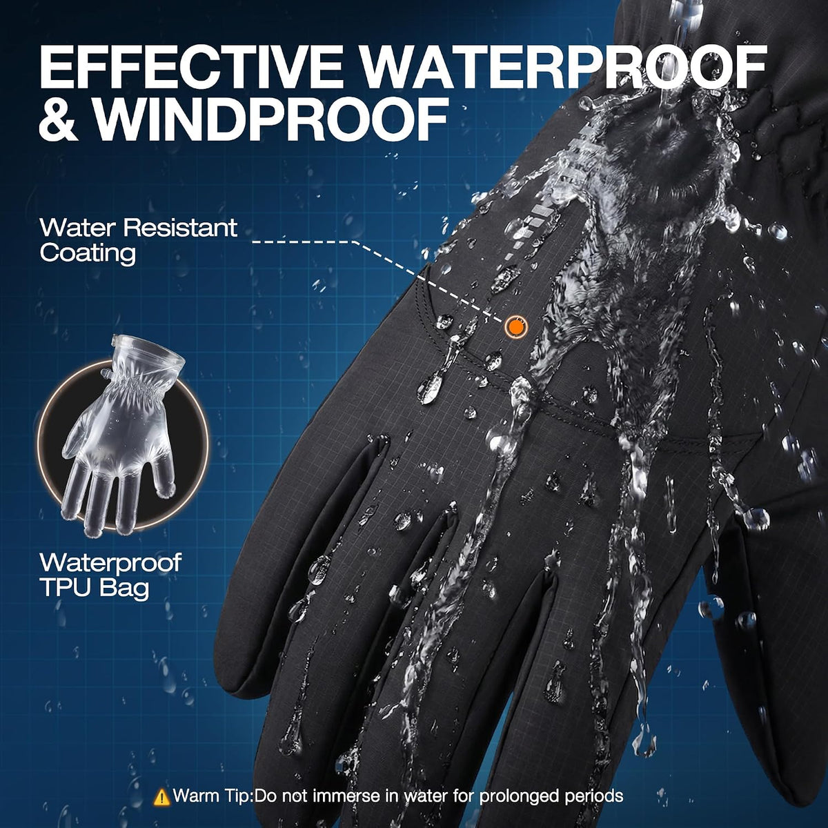 Guantes de invierno impermeables y cálidos SIMARI con dedos táctile...