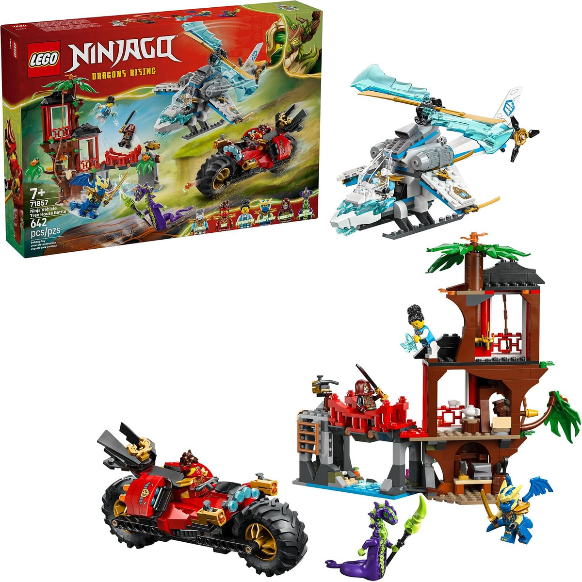 LEGO NINJAGO Juego de construcción de vehículo ninja con casa en el...