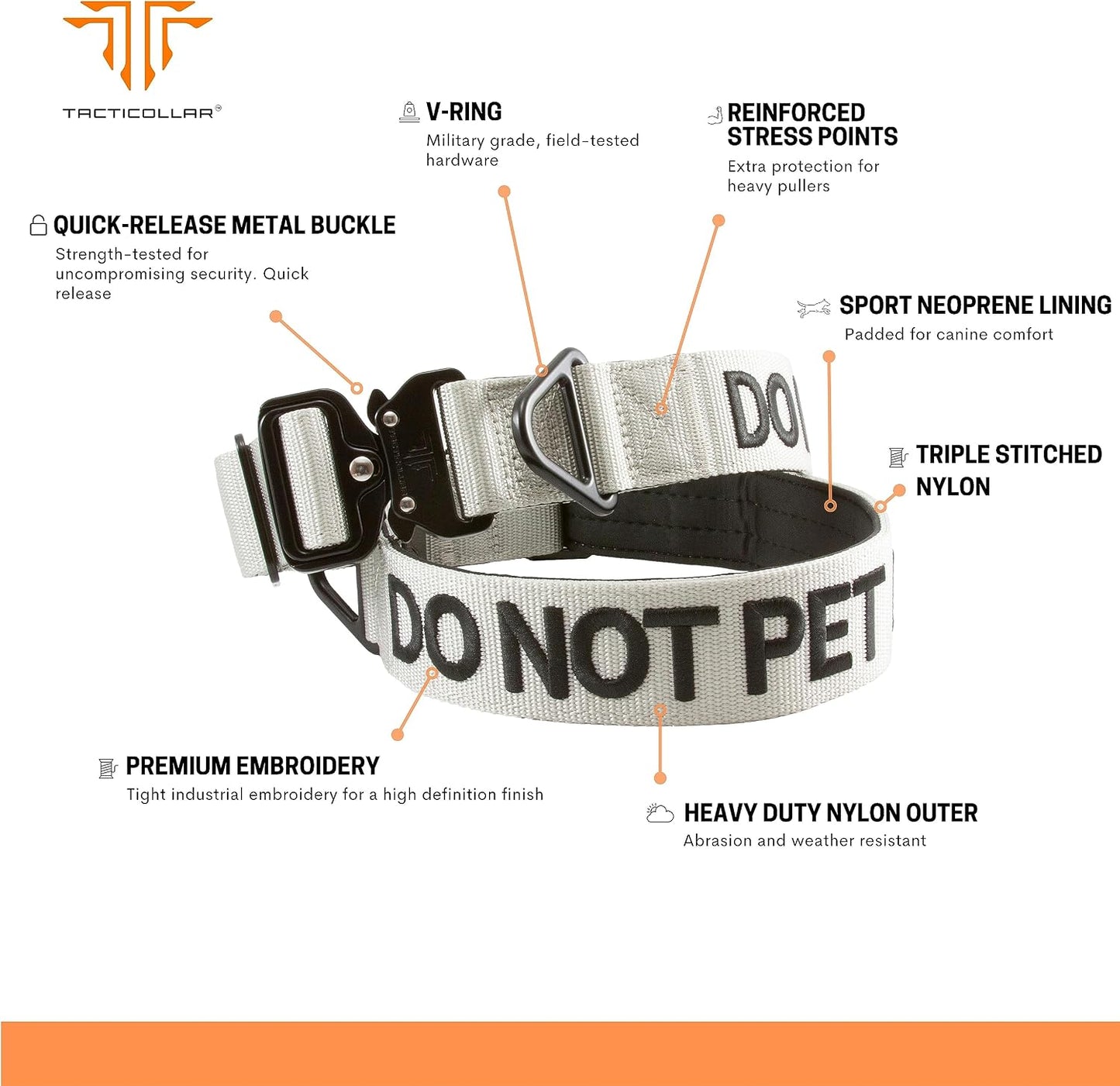 Tacticollar - Do not PET, collar de nailon de 1.5 pulgadas para per...