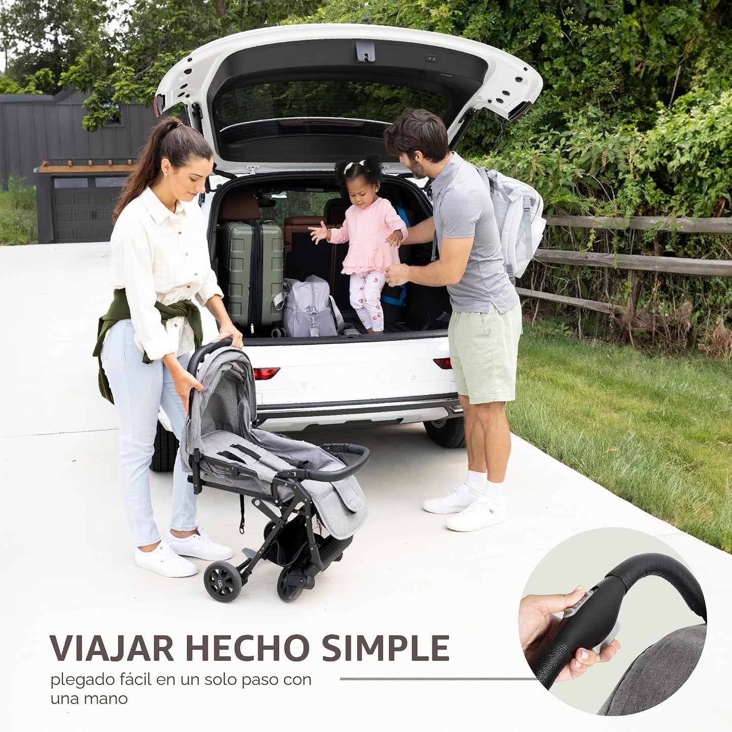Cochecito de viaje ligero para bebés y niños pequeños, cochecito fá...