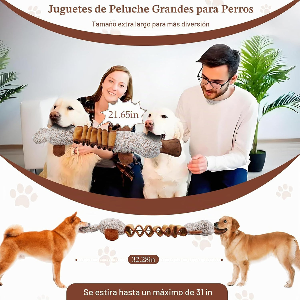 BUYPOW Juguetes Chirriantes para Perros, Juguetes Interactivos de T...