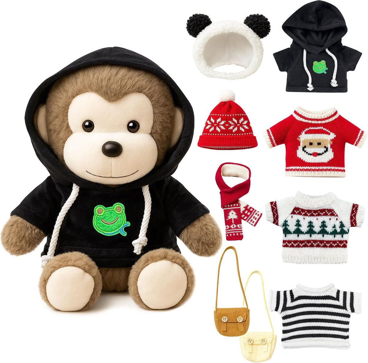 Destlife Mono de Peluche con 9 Prendas y Accesorios, 12 Pulgadas, N...
