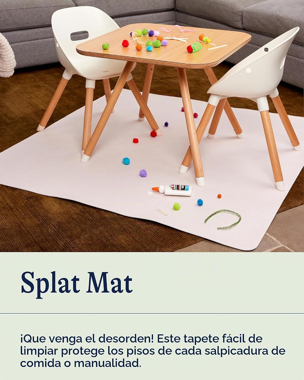 Lalo Alfombrilla Splat - Alfombrilla de cuero vegano lavable de dob...