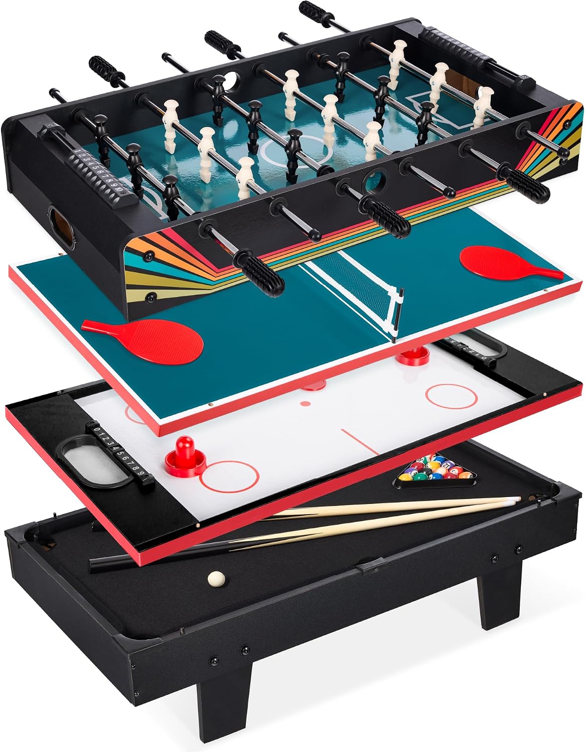Best Choice Products Mesa de juego múltiple 4 en 1, juego de arcada...